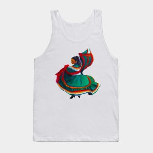 Baile Folklorico Vestido Verde Tank Top